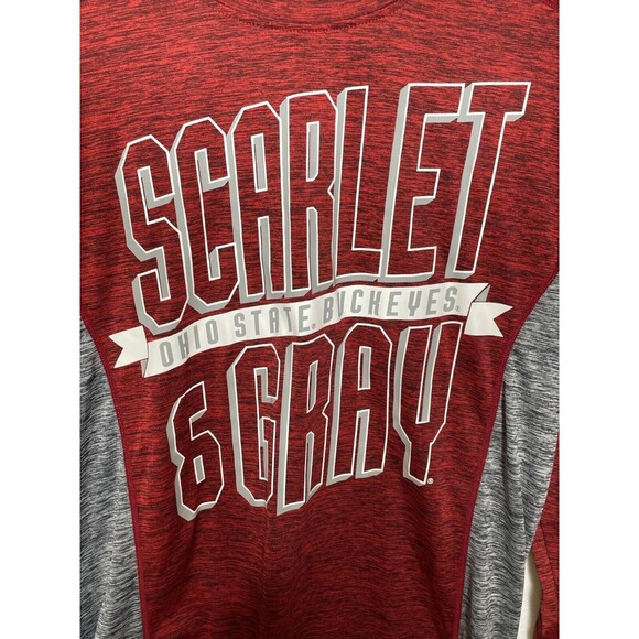 Ohio State Buckeyes Long Sleeve Scarlet Shirt Small Mens - Picture 2 of 6